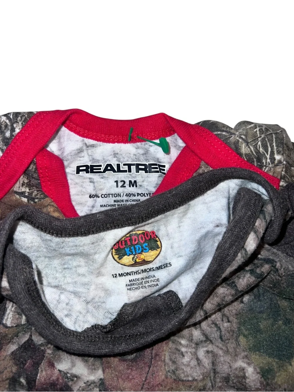 Realtree Camo Infant Bodysuit Set with Red Trim